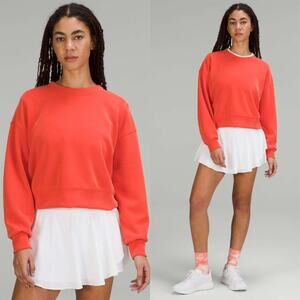 Lululemon Softstreme Perfectly Oversized Cropped Crew Solar Orange